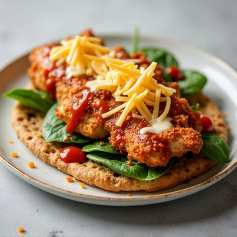Crispy BBQ Ranch Chicken Flatbread