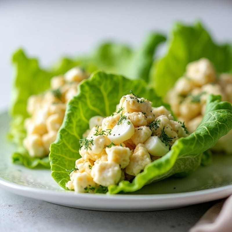 Creamy Dill Egg Salad Lettuce Wraps
