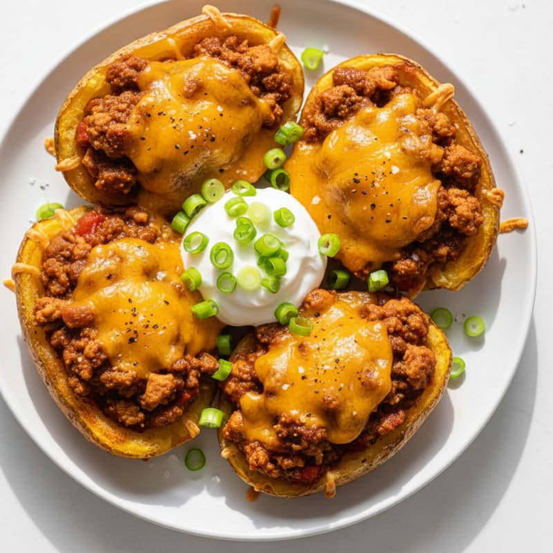 Crispy Chili Cheese Potato Skins