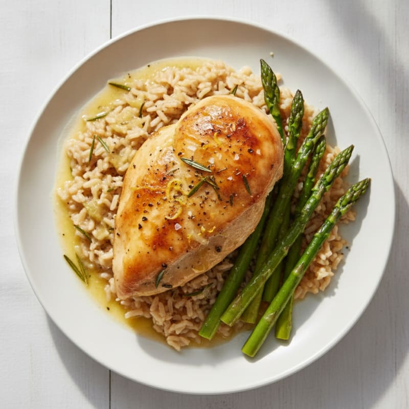 Lemon Herb Roasted Chicken with Rice