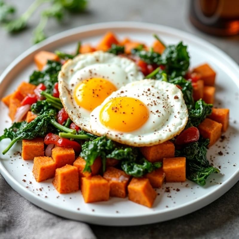 Protein-Packed Sweet Potato Hash with Eggs