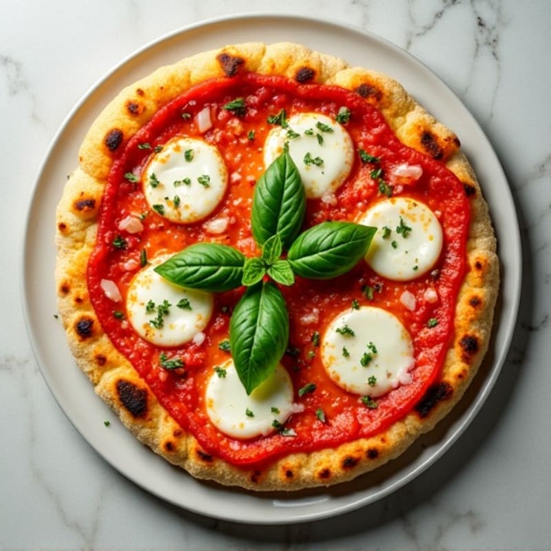 Cauliflower Crust Margherita Pizza with Fresh Basil