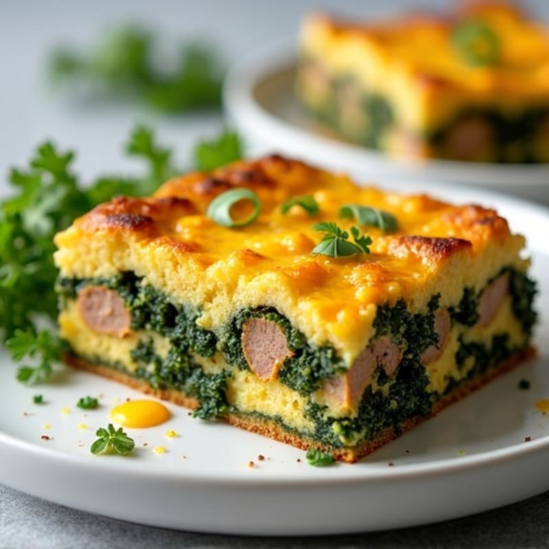 Savory Sausage and Kale Baked Strata