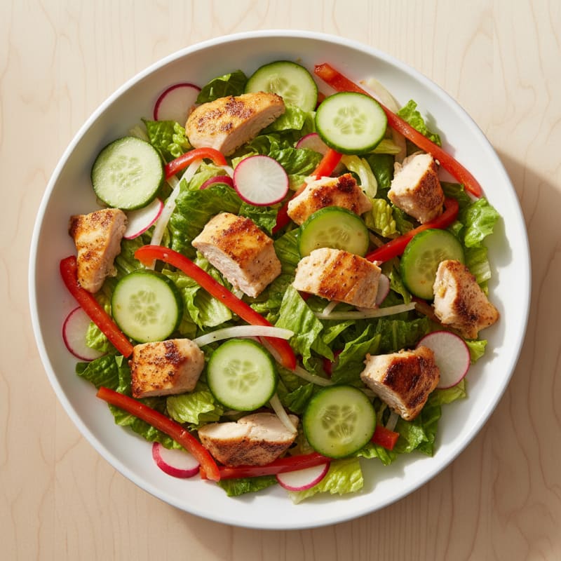 Chopped Chicken Salad with Crunchy Vegetables and Lemon Vinaigrette