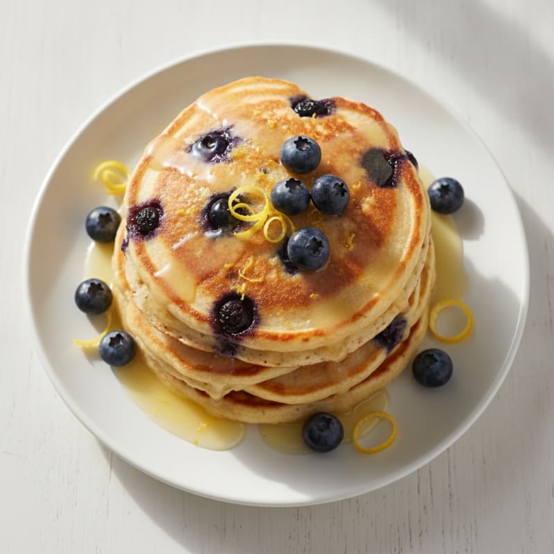 Blueberry Ricotta Pancakes with Lemon Zest