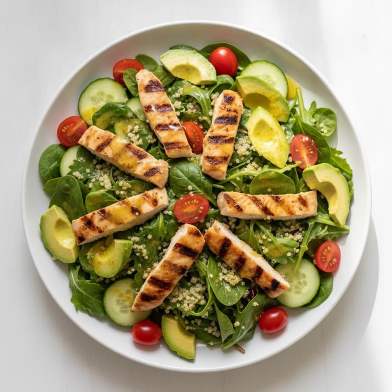 Grilled Chicken and Quinoa Salad with Fresh Greens