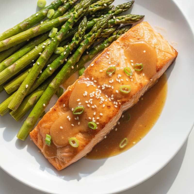 Teriyaki Glazed Salmon with Roasted Asparagus