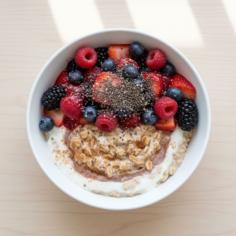 High-Protein Berry Chia Overnight Oats