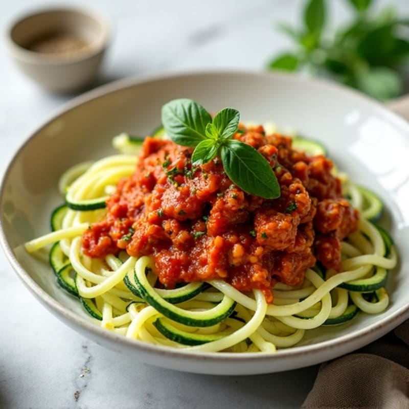 High-Protein Turkey Bolognese with Zucchini Noodles