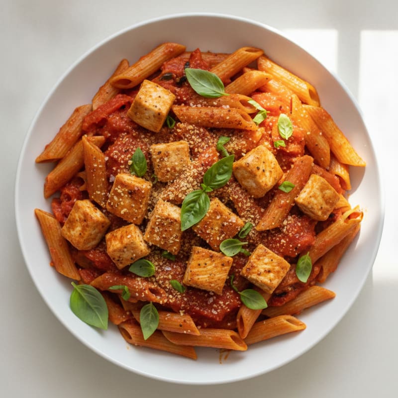 Chicken Penne with Roasted Red Pepper Sauce