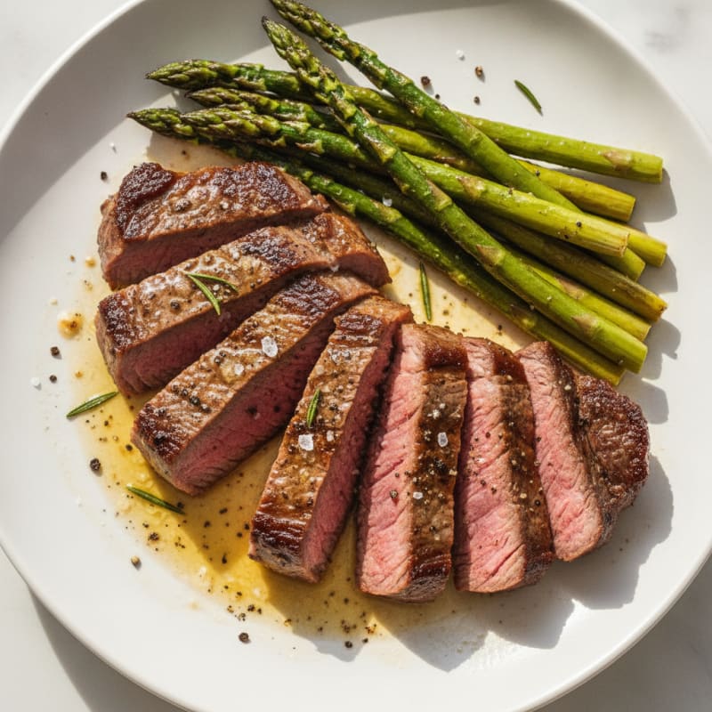 Pan-Seared Grass-Fed Steak with Garlic Ghee