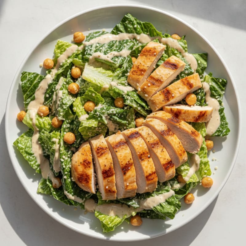 High Protein Grilled Chicken Caesar Salad
