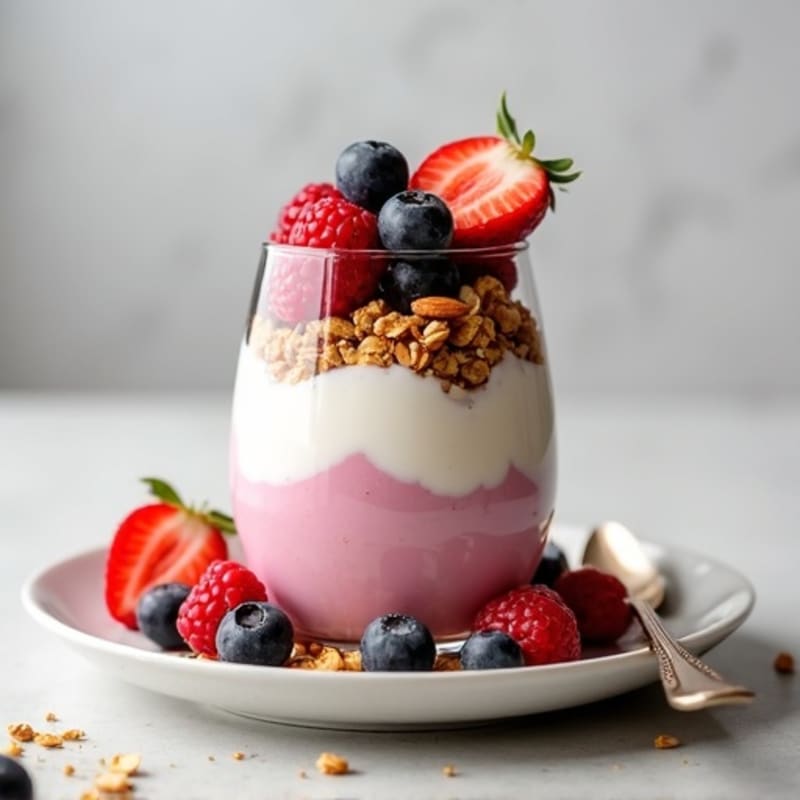 Greek Yogurt Protein Parfait with Mixed Berries