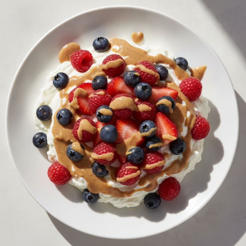 Silky Greek Yogurt Protein Mousse with Mixed Berries