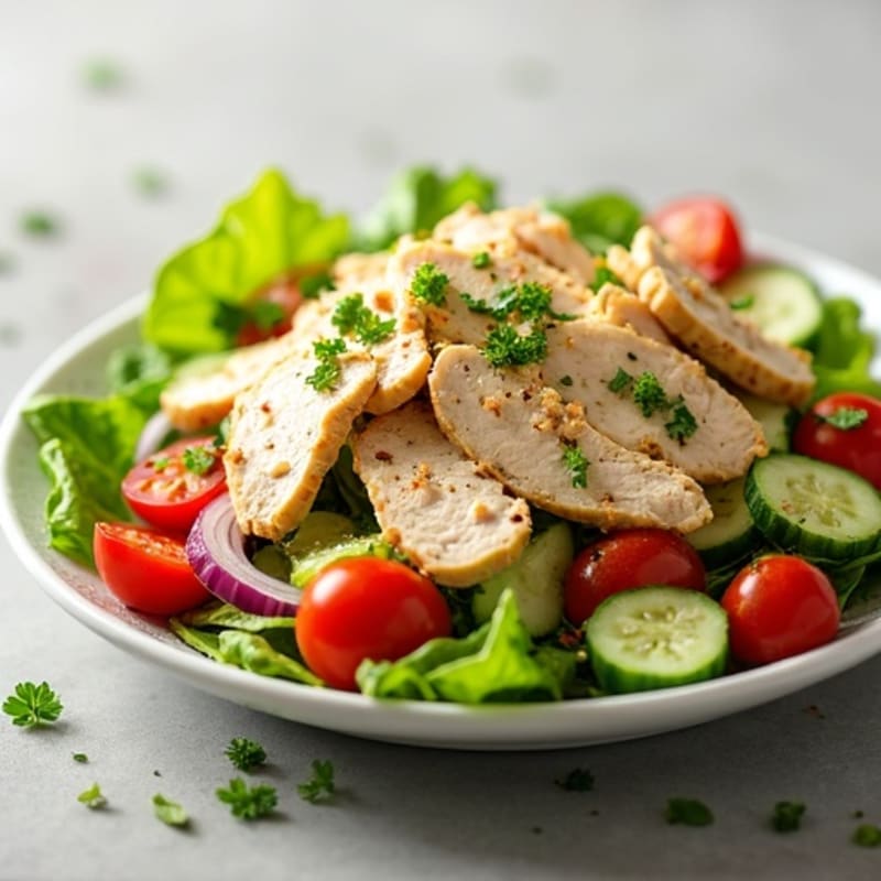 Lean Turkey and Provolone Chopped Salad with Fresh Vegetables and Zesty Herb Vinaigrette