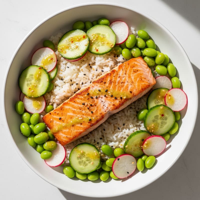 Zesty Salmon Sushi Rice Bowl