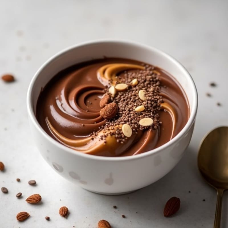 Silky Chocolate Protein Pudding with Almond Butter Swirl