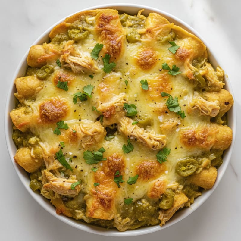 Chicken Enchilada Bake with Green Chiles