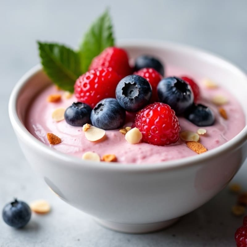 Silky Greek Yogurt Protein Mousse with Berries