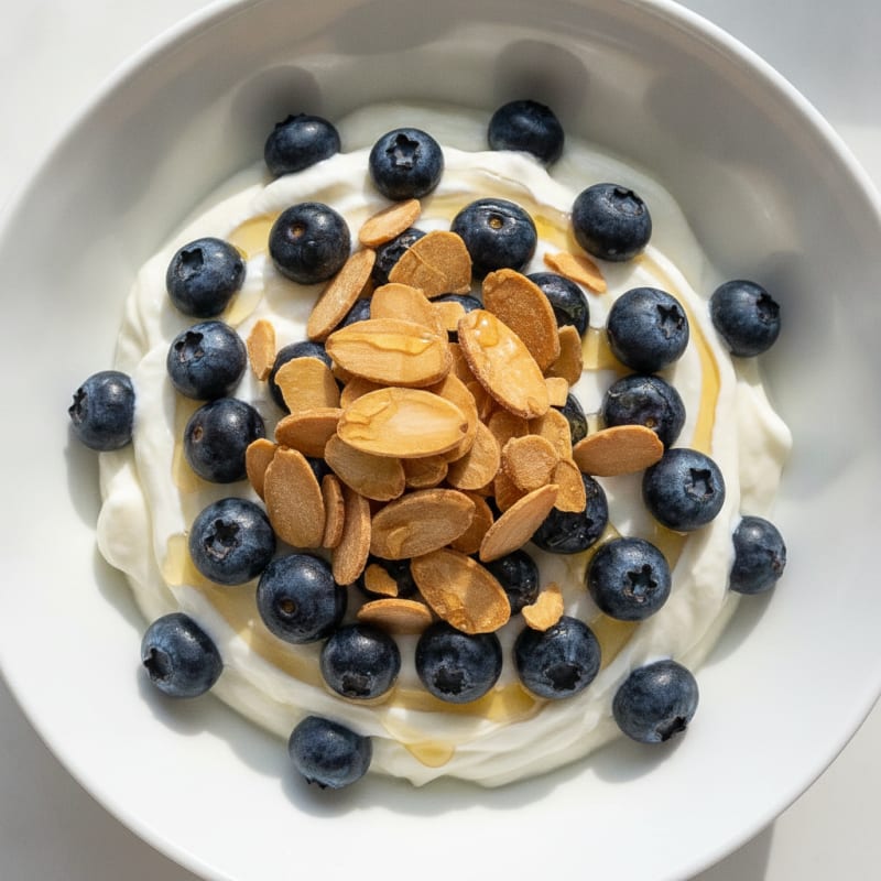 Greek Yogurt Protein Parfait with Berries and Almonds