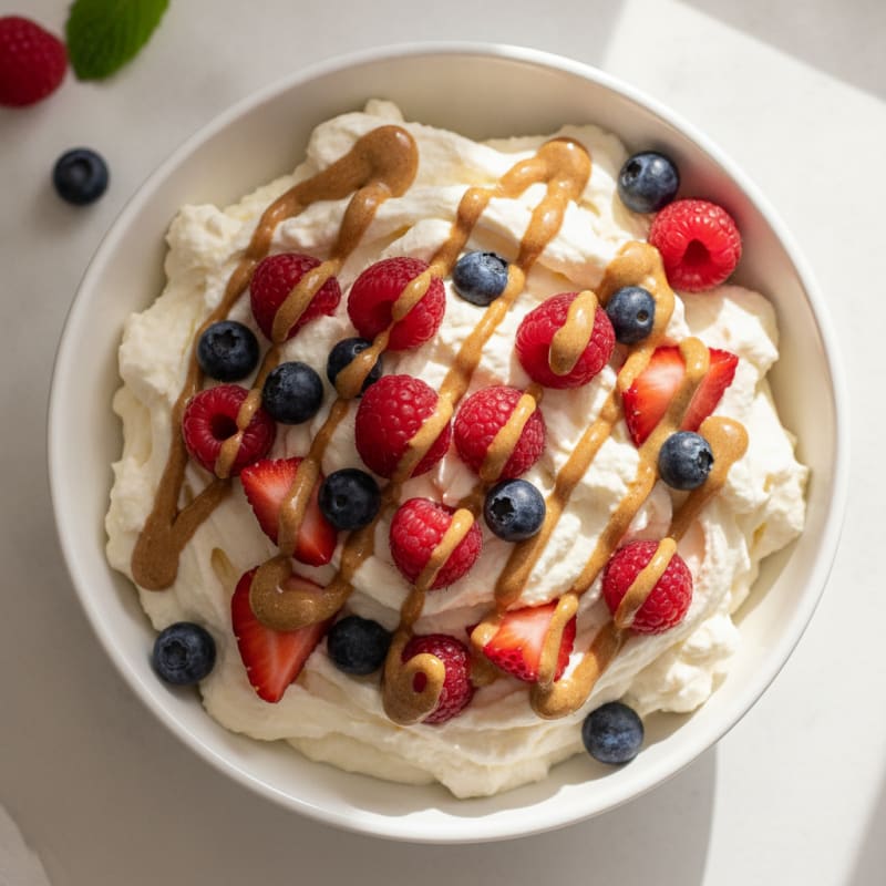 Silky Greek Yogurt Protein Mousse with Mixed Berries