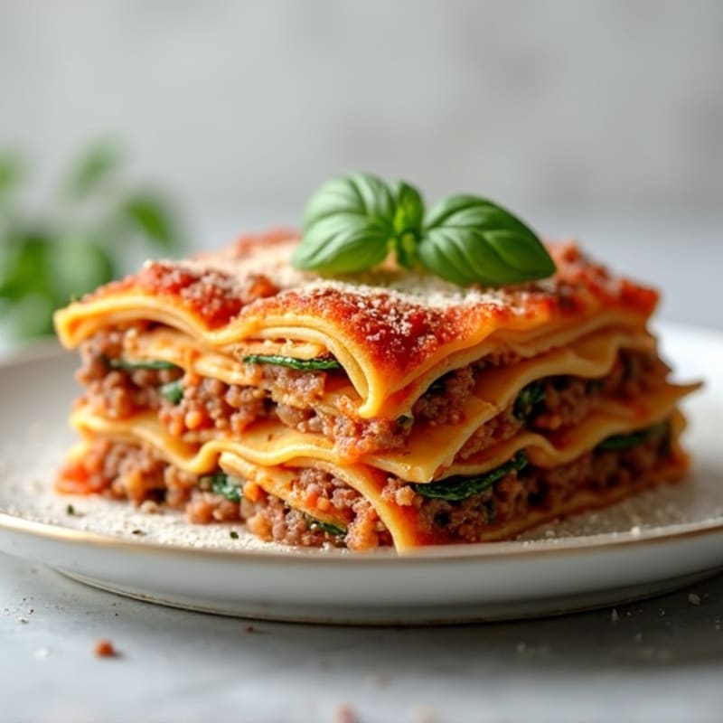 Hearty Lean Ground Beef, Spinach, and Ricotta Lasagna