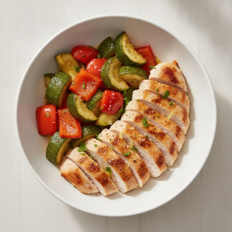 Chicken and Roasted Vegetable Bowl