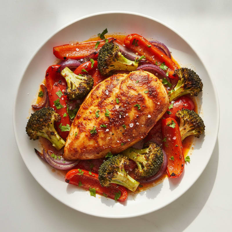 Spicy Harissa Chicken with Roasted Vegetables
