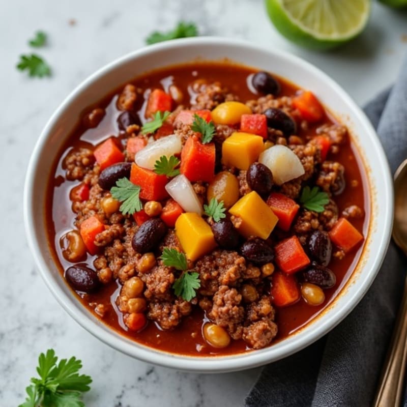 Hearty Black Bean and Ground Beef Chili