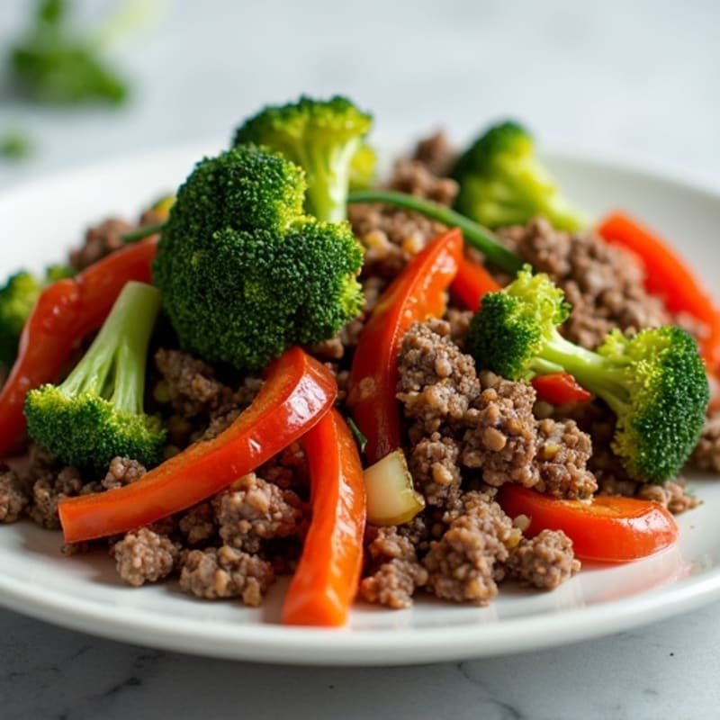 Lean Ground Beef and Crispy Broccoli Skillet