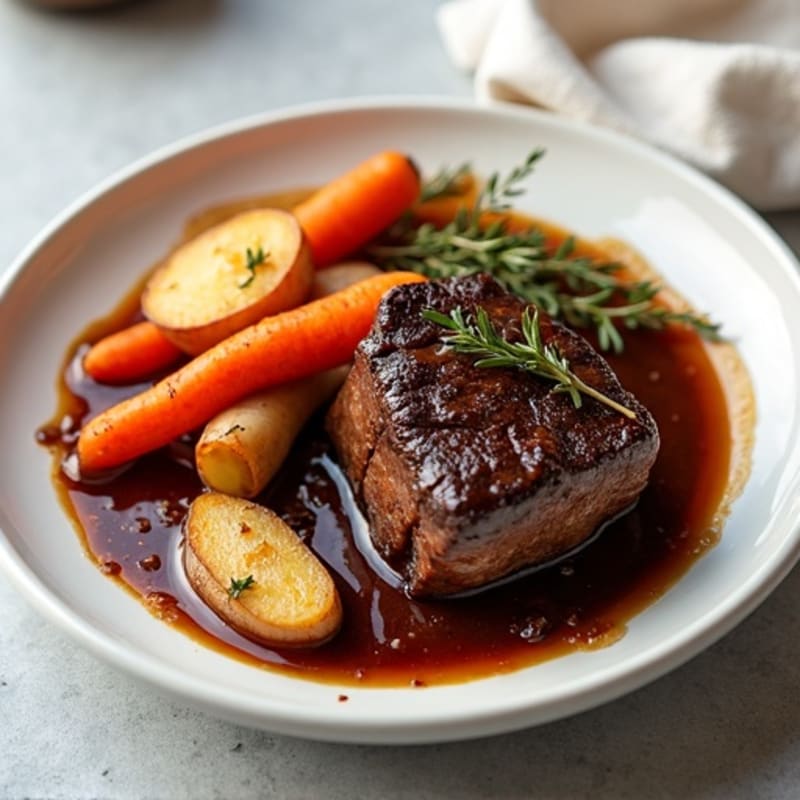 Red Wine Braised Short Ribs with Root Vegetables