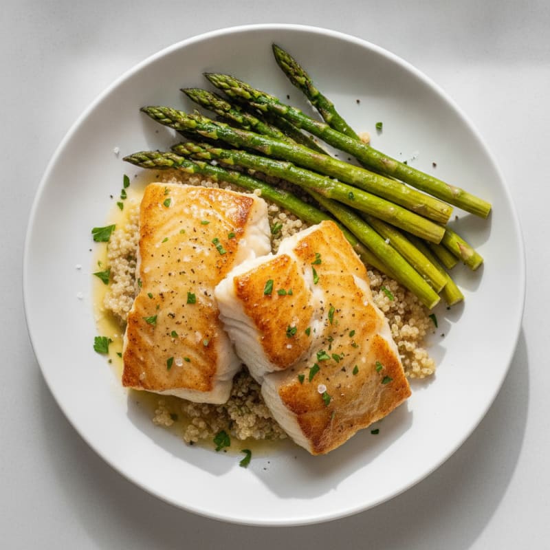 Lemon-Herb Baked Cod with Asparagus