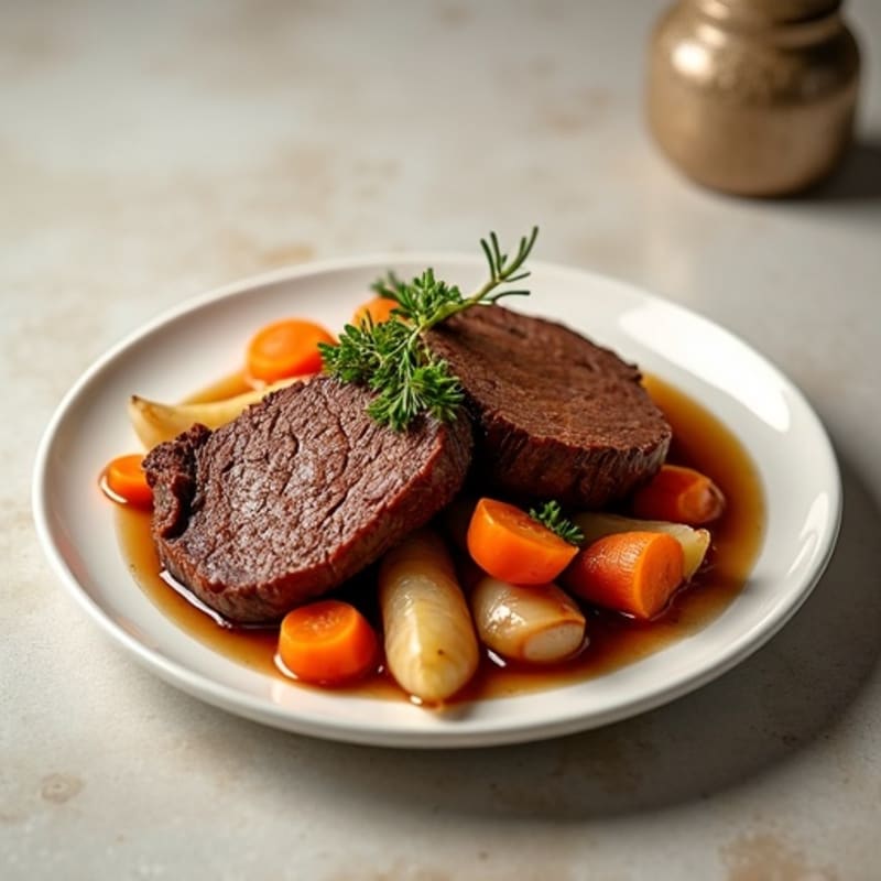 Tender Slow-Cooked Beef Pot Roast with Root Vegetables
