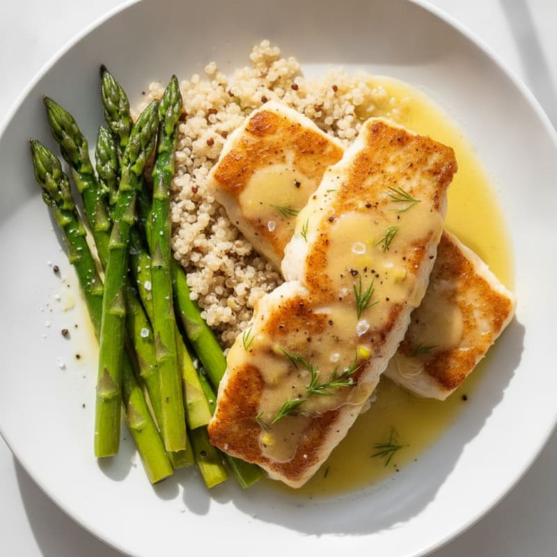 Pan-Seared Haddock with Lemon-Dill Sauce