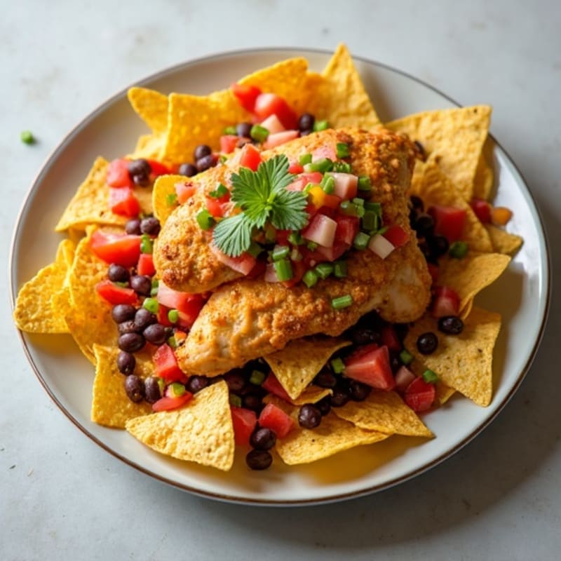 Sheet Pan Chicken Nachos with Fresh Salsa