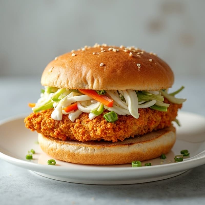 Crispy Air-Fried Chicken Sandwich with Creamy Slaw