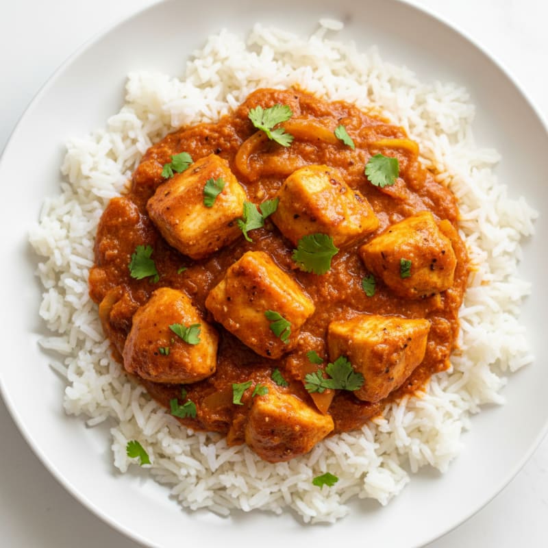 Creamy Tomato Chicken Masala with Basmati