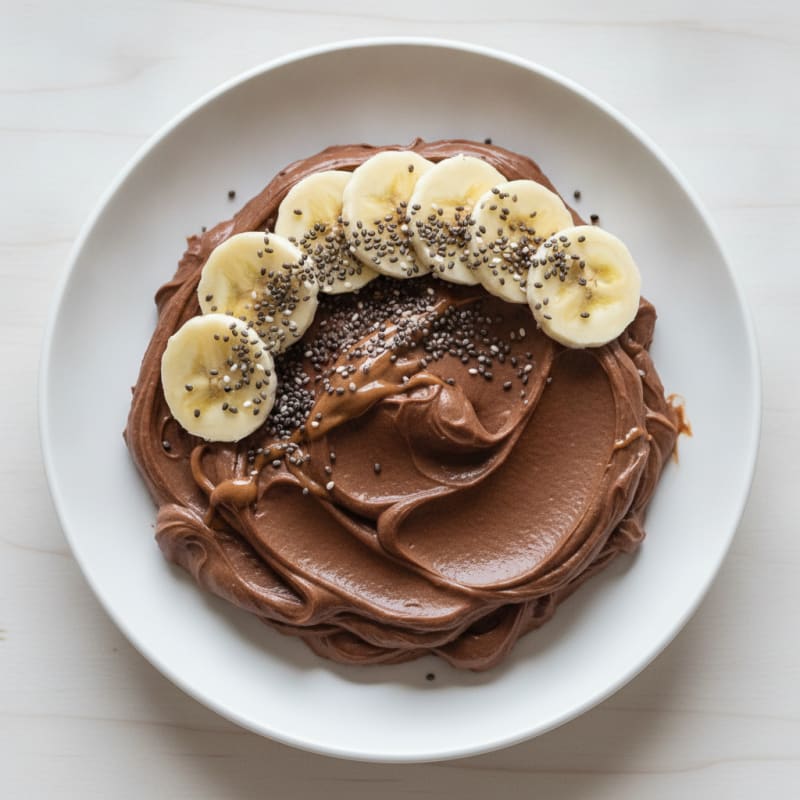 Silky Chocolate Protein Pudding with Sliced Banana
