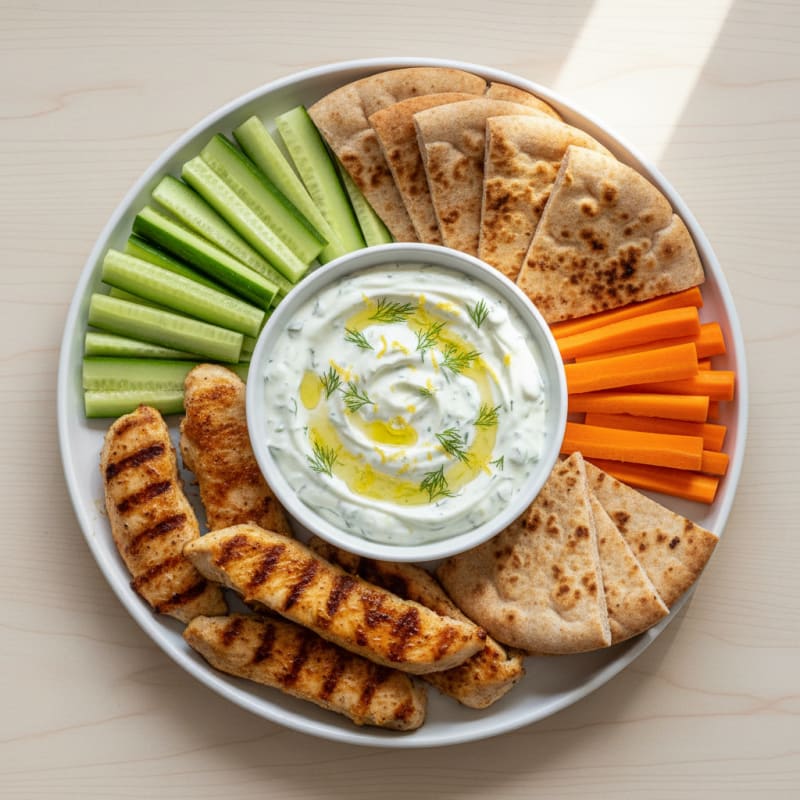 Creamy Zesty Lemon-Herb Yogurt Dip Platter