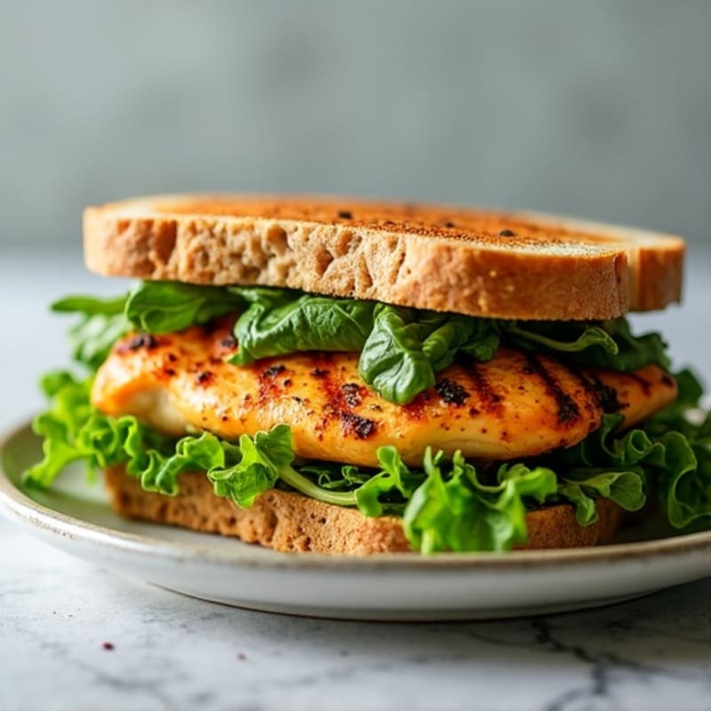 Herb-Pesto Grilled Chicken Sandwich with Fresh Greens