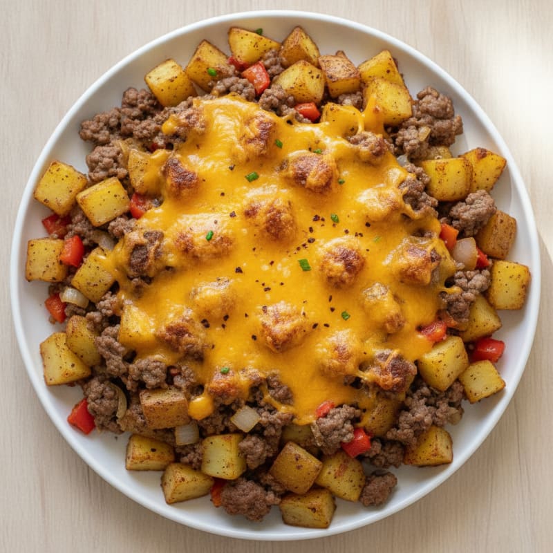 Ground Beef and Potato Bake with Cheese