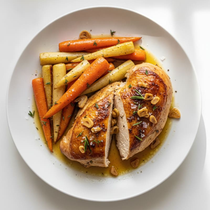 Garlic Herb Roasted Chicken with Root Vegetables