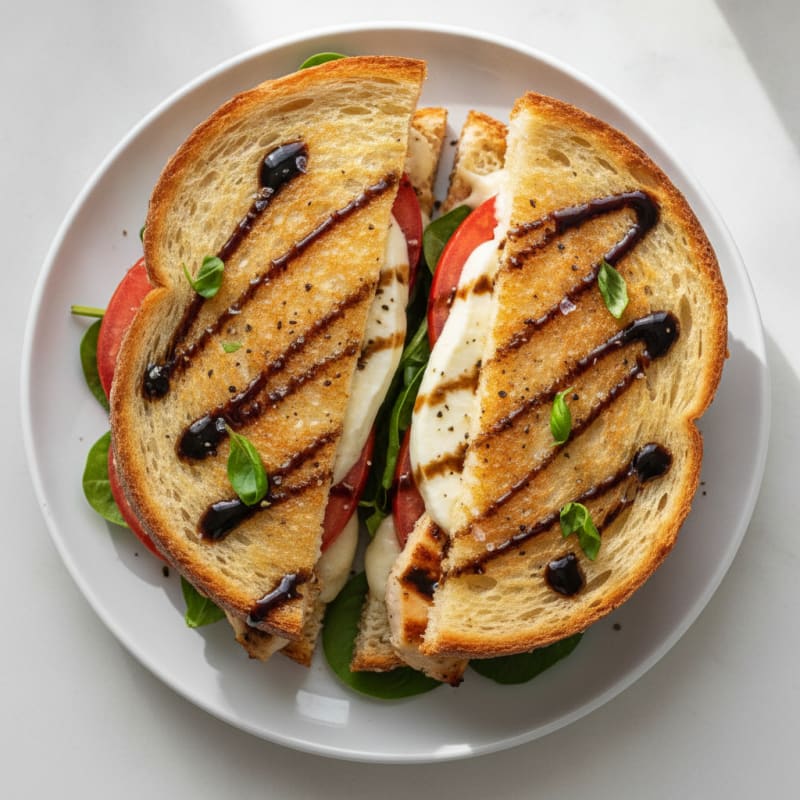 Grilled Caprese Sandwich with Balsamic Glaze