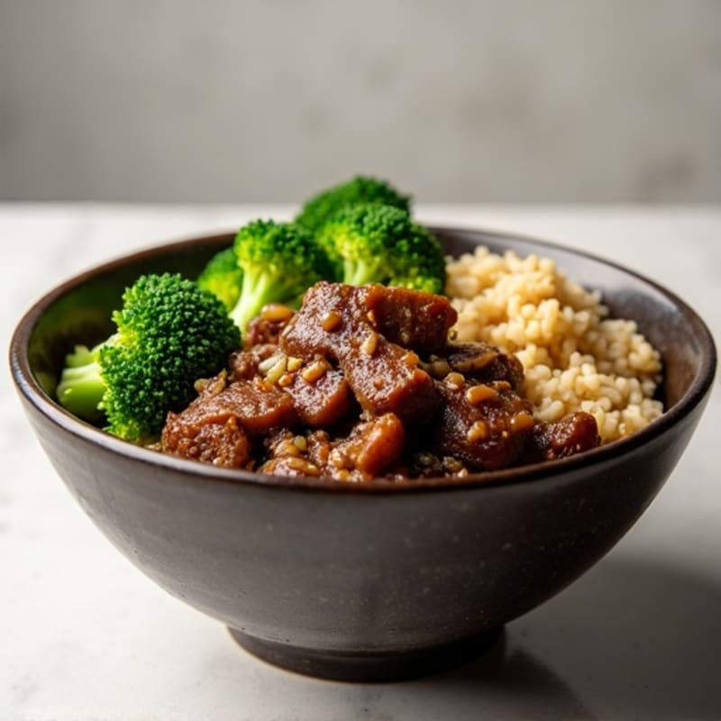 Ginger-Garlic Beef and Broccoli Rice Bowl