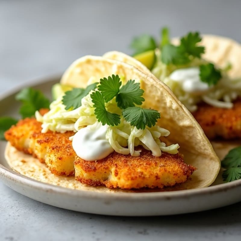 Crispy Fish Tacos with Fresh Cabbage Slaw