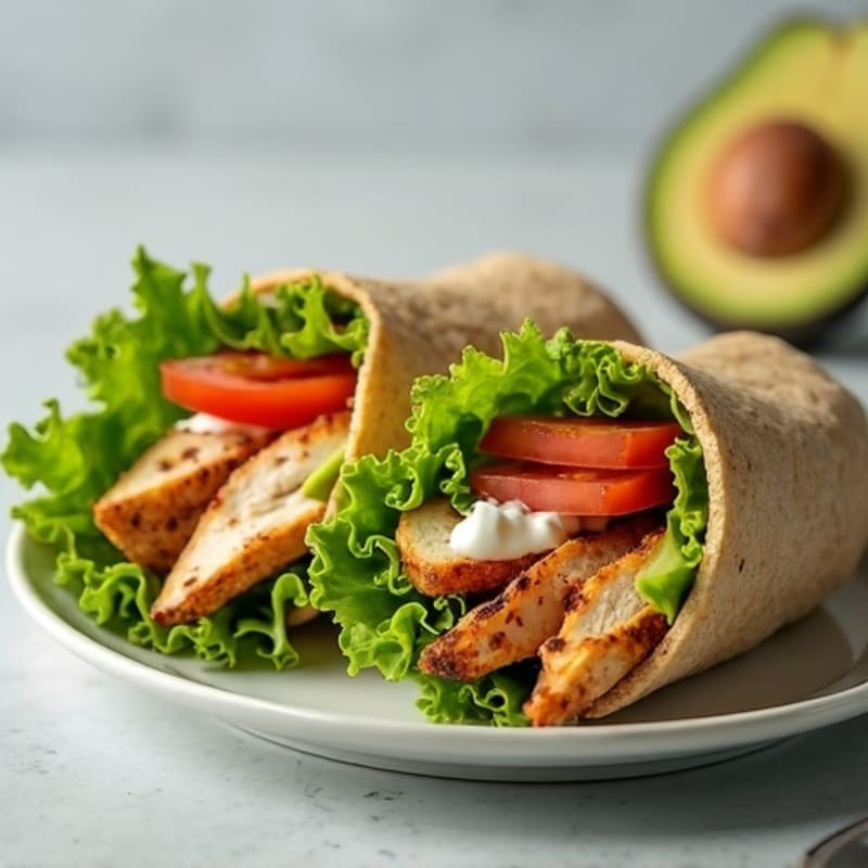 Grilled Chicken and Crispy Romaine Wrap