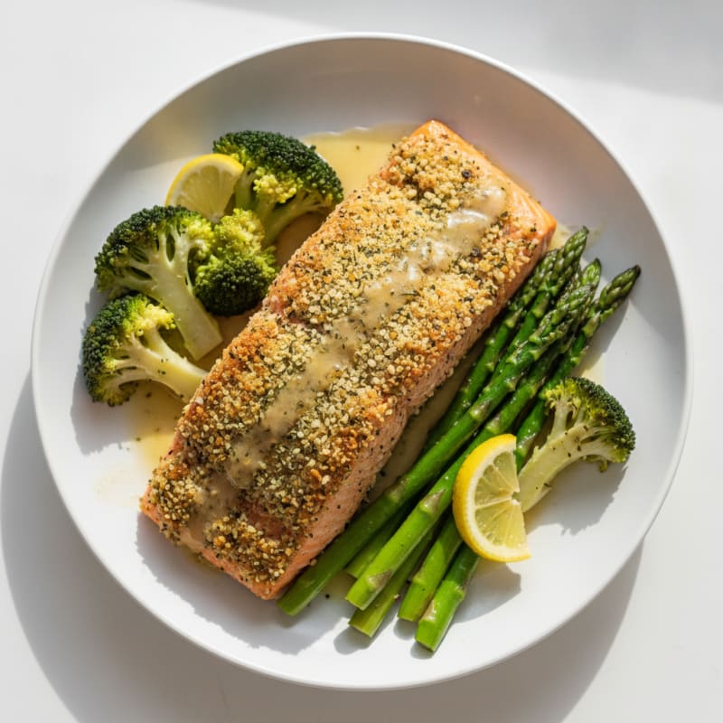 Herb-Crusted Salmon with Roasted Vegetables