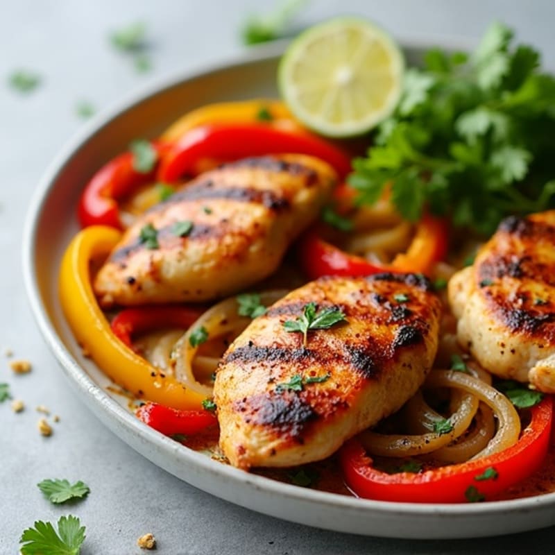 Sheet Pan Lime-Garlic Chicken Fajitas