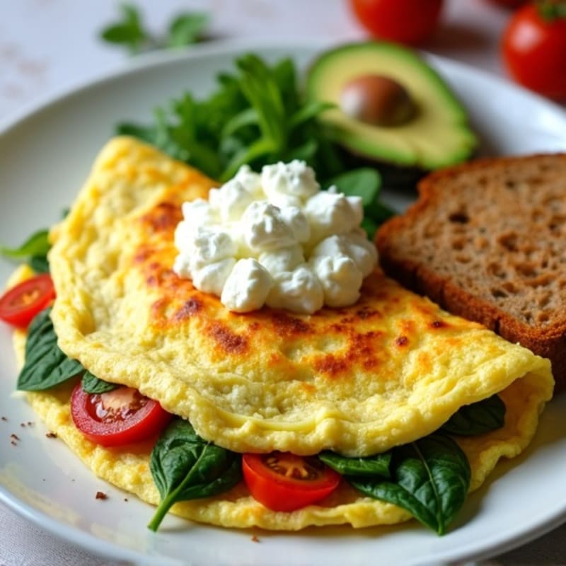 Egg White Vegetable Omelette with Cottage Cheese