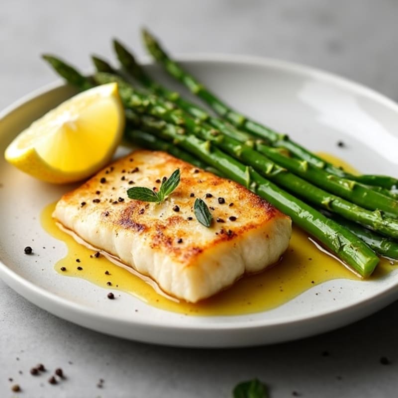 Seared Tilapia with Steamed Asparagus